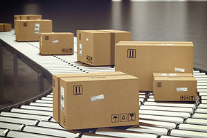 Boxes on Conveyor Roller
