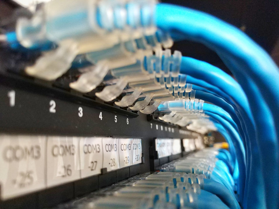 Close-Up Of Router With Network Connection Plugs