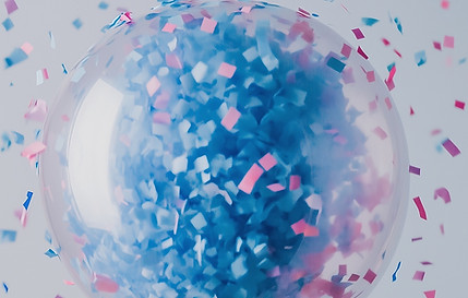 Ballon Confetti Bleu
