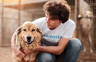 Man With Rescue Dog