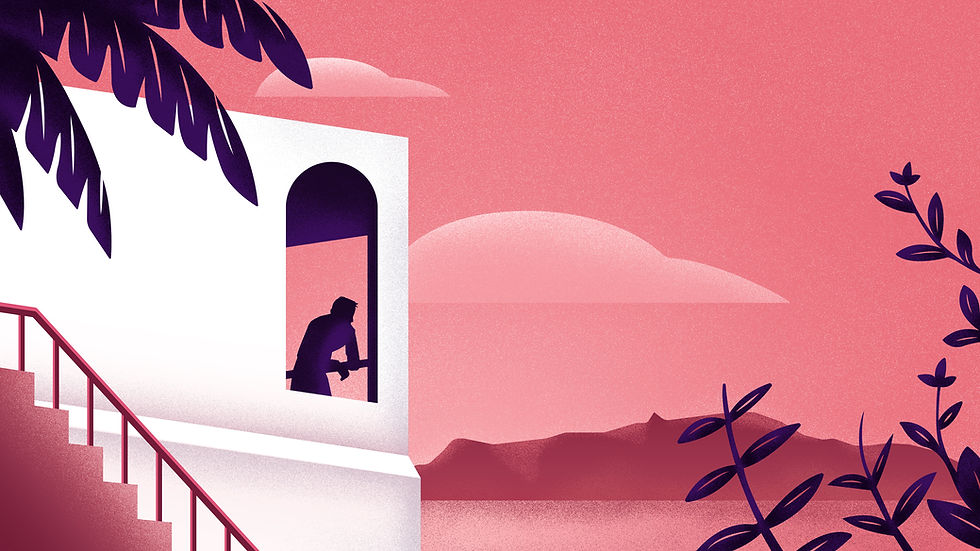 Sunset Balcony Scene
