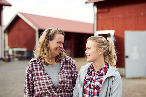Mother and Daughter in Farm