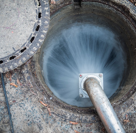 drain being jetted