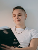 happy healthy college student study