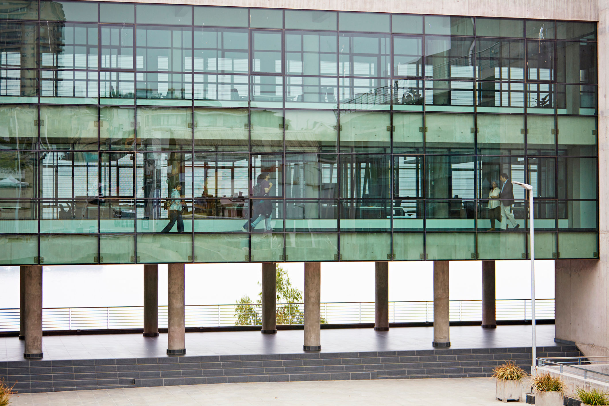 Modern multistory building with glass facade