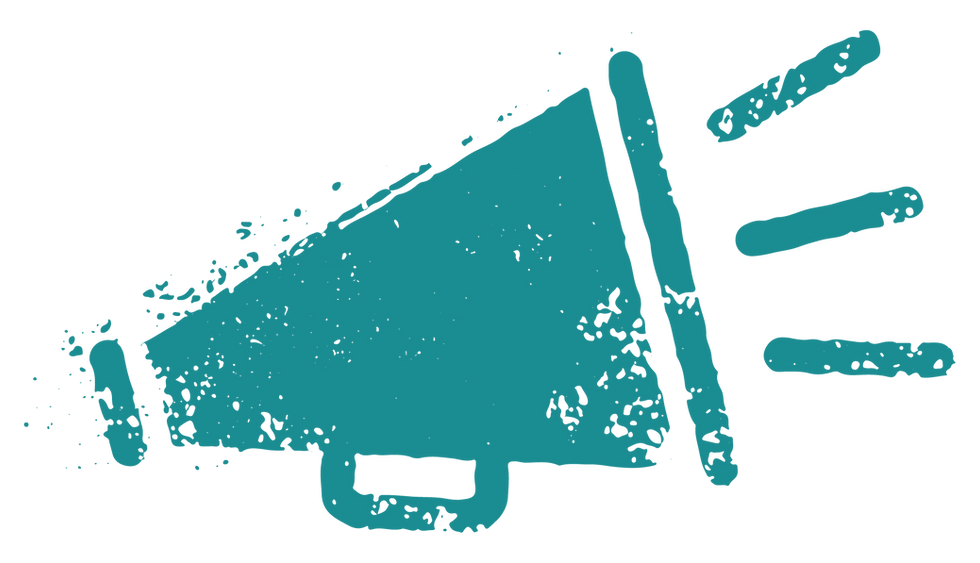 Teal Megaphone Graphic