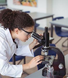 A Young Scientist looking through a microscope