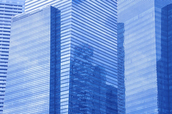 Blue Office Buildings