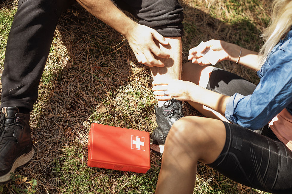 man receiving first aid