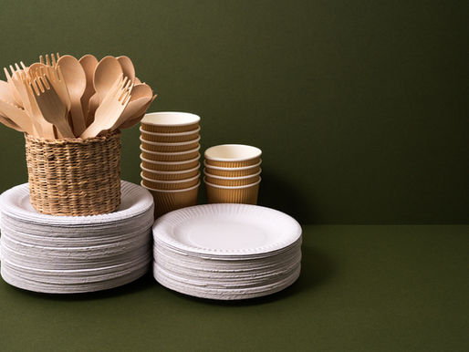 Paper bowls, cups and utensils are best for large events instead of plastic