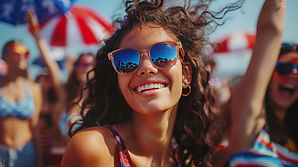 Smiling Woman Celebrating