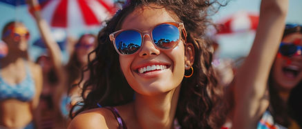 Smiling Woman Celebrating
