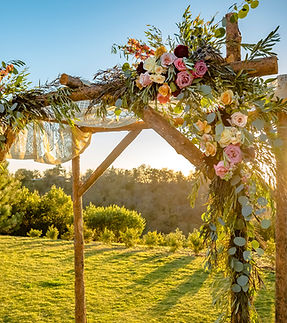 Rustic floral wedding arch