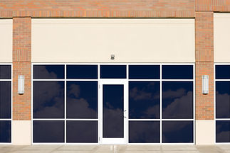 A new, blank generic store front