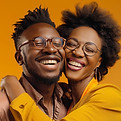 Couple heureux souriant