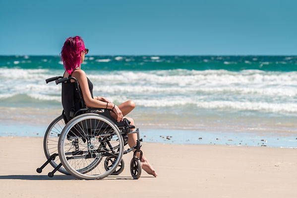 Woman in Wheelchair at Beach
