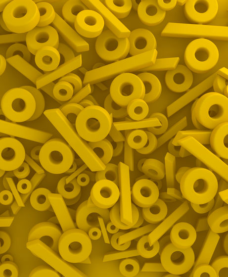 Un montón de símbolos de porcentajes apilados.