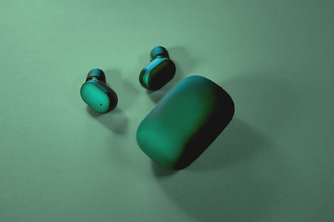Fones de ouvido sem fio verdes