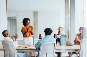 Team Applauding Leader