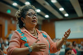 Woman Speaking Publicly
