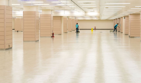 Cleaners making a commercial business clean. Commercial Cleaning