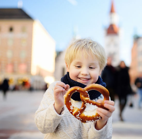 Boy Eating Pretzel