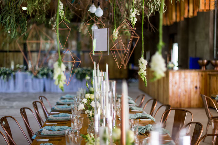 Mesa de boda decorada