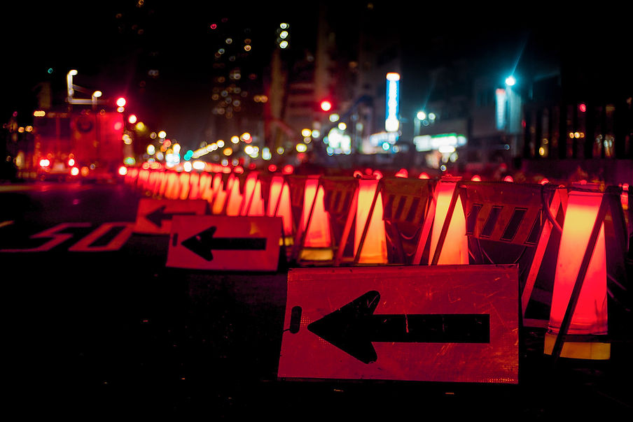 Traffic management and signs for road works