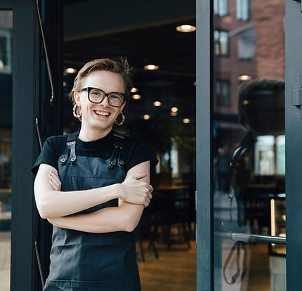 Smiling Cafe Worker
