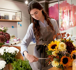 Florist Arranging Bouquet