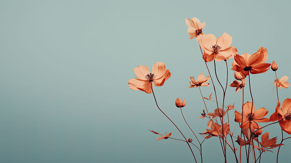 Scène de fleurs orange