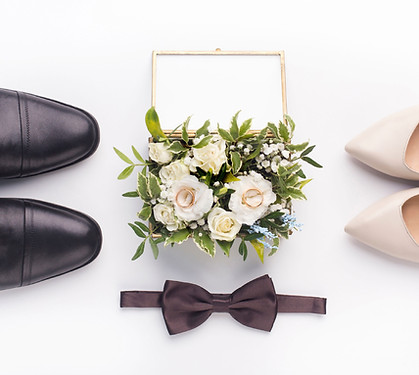Accessoires de mariage à plat