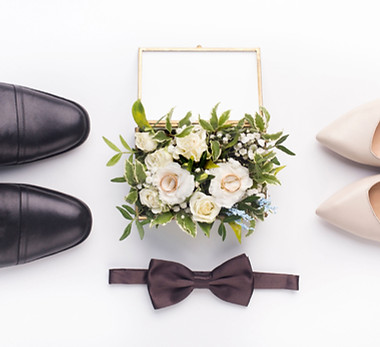 Accessoires de mariage à plat