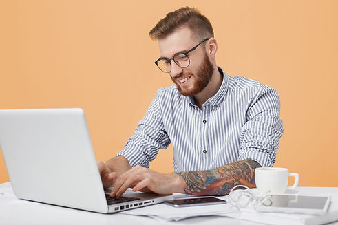 Working on Laptop