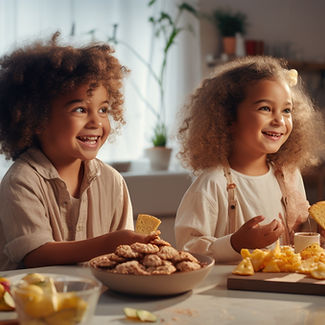 Niños en una cocina