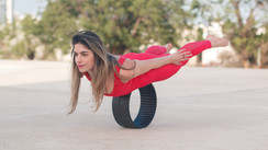 Balancing on Yoga Wheel