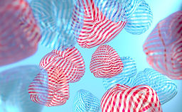 Palloncini a forma di cuore a strisce