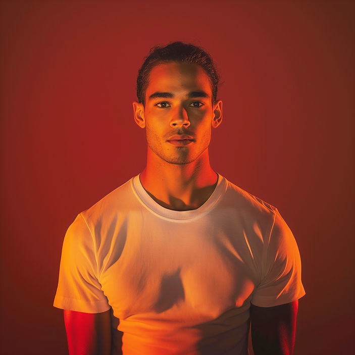 Portrait With Red Lighting