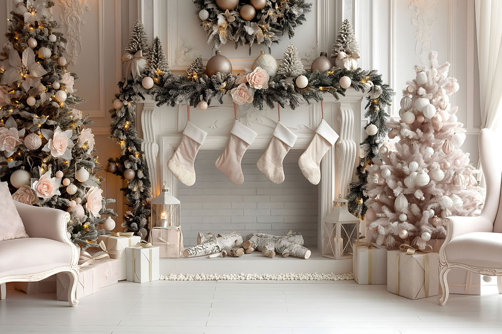 Elegante escena de decoración navideña