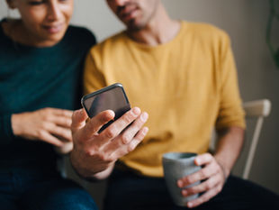 person texting on phone