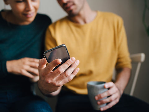 Couple with Mobile Phone