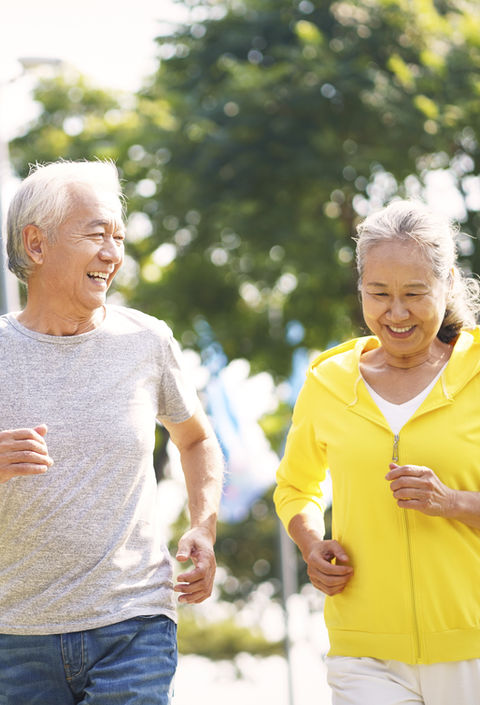 Old Couple Running