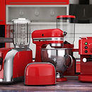 Electrodomésticos de cocina rojos