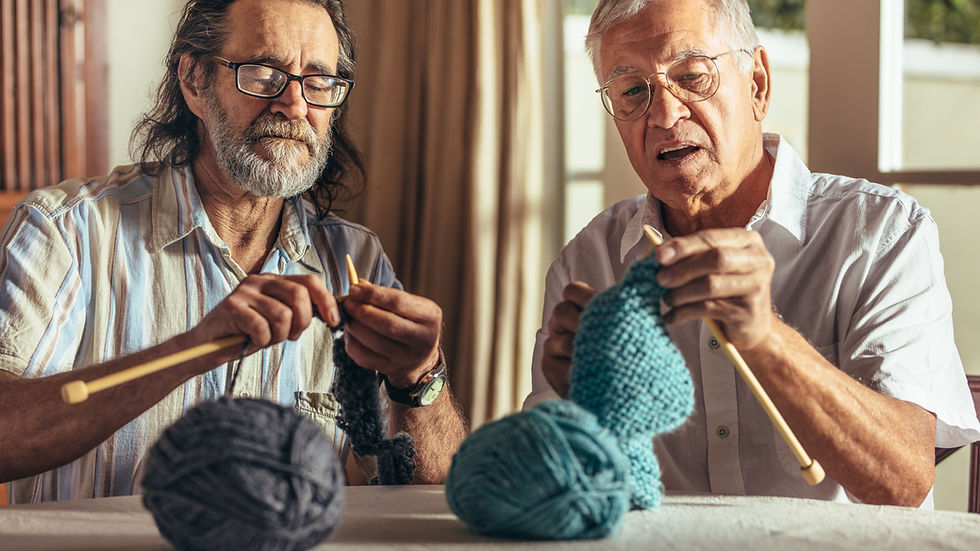 Men Knitting Together