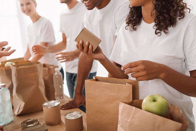 Volunteers Packing Food
