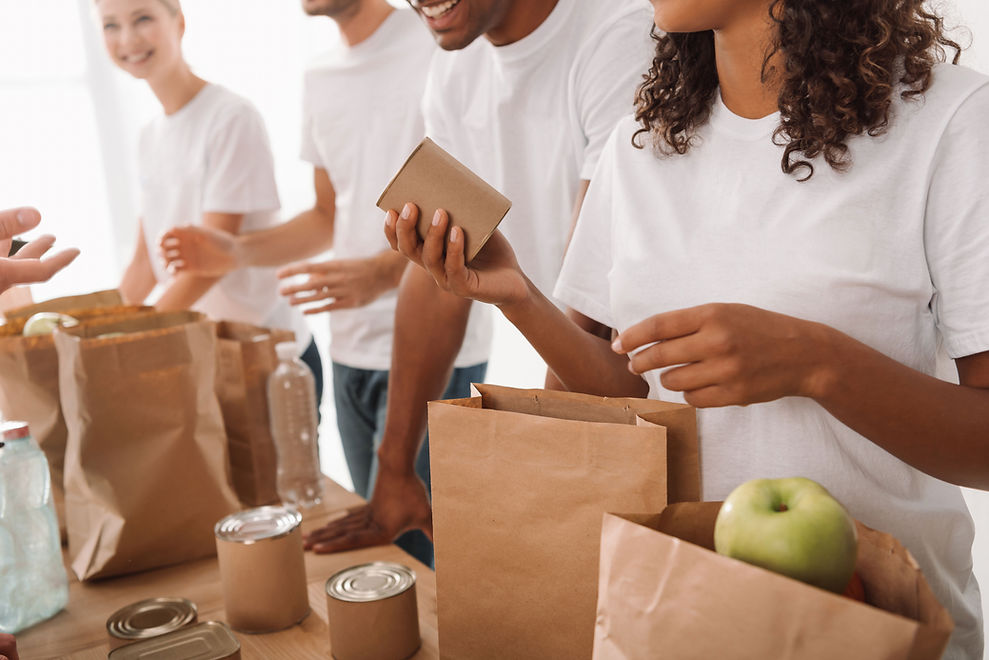 Volunteers Packing Food