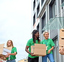 Volunteers with Donation Boxes