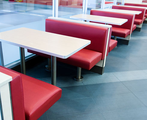 A café with concrete tiling