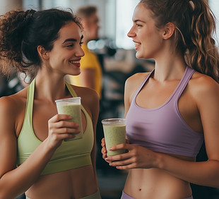 Women Enjoying Smoothies