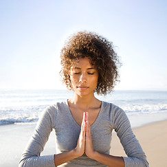 Meditating Relaxing on Beach